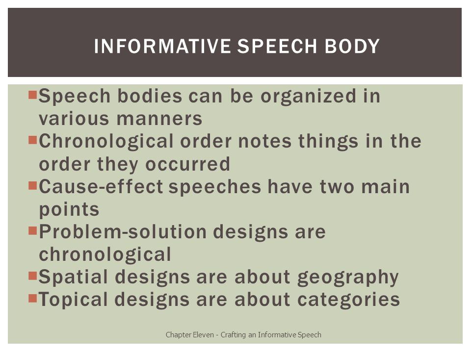 Informative Speech Body