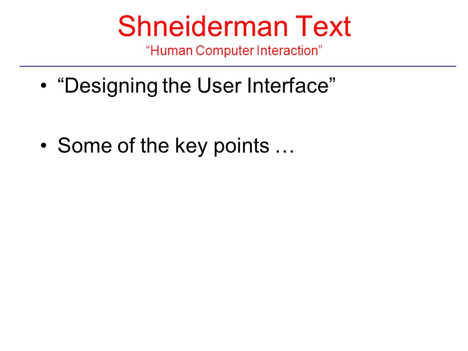Shneiderman Text Human Computer Interaction