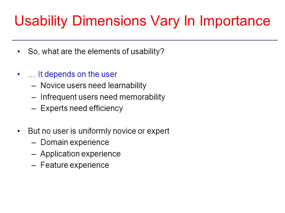 Usability Dimensions Vary In Importance