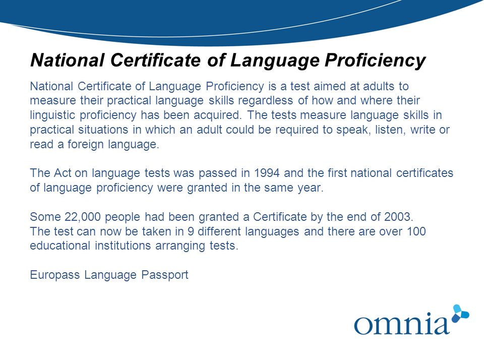 National Certificate of Language Proficiency