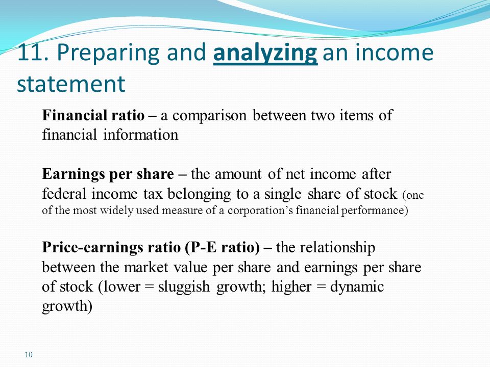 11. Preparing and analyzing an income statement