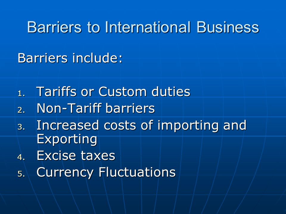 Barriers To International Trade - ppt download