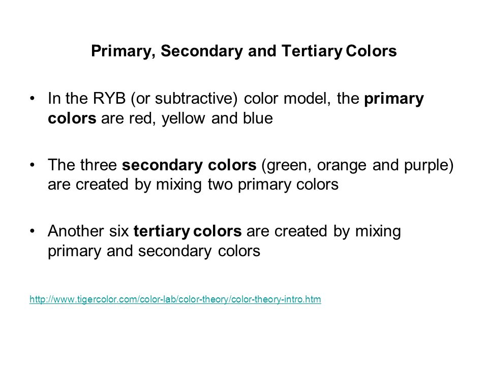 Primary, Secondary and Tertiary Colors