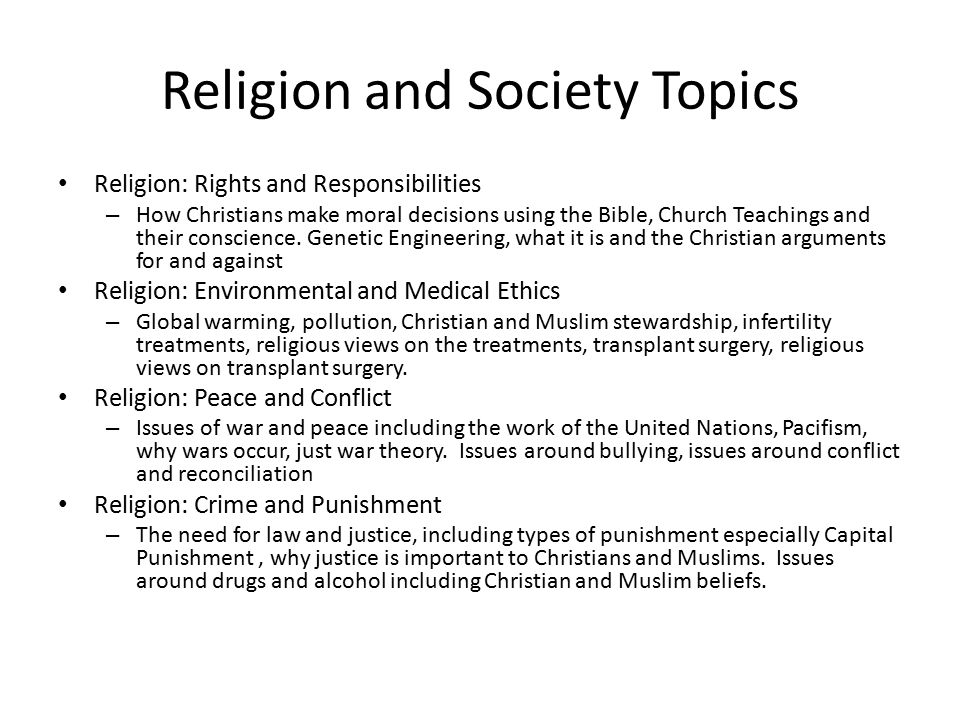 Religion and Society Topics