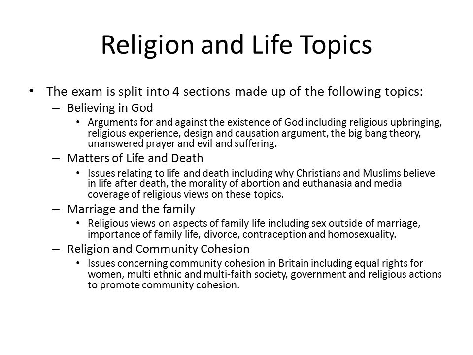 Religion and Life Topics