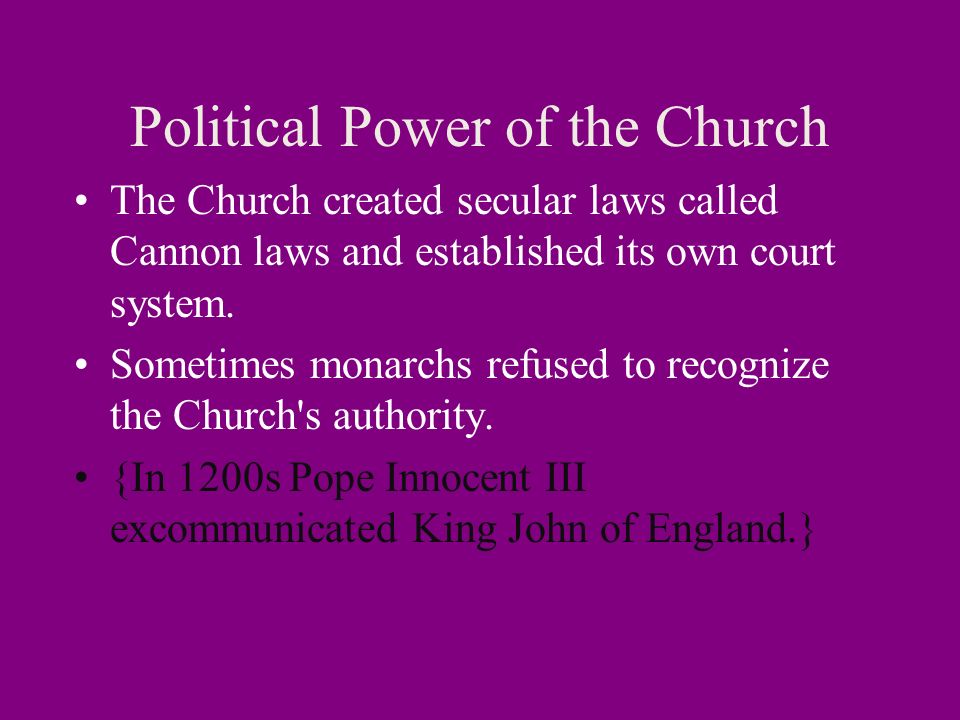 Political Power of the Church