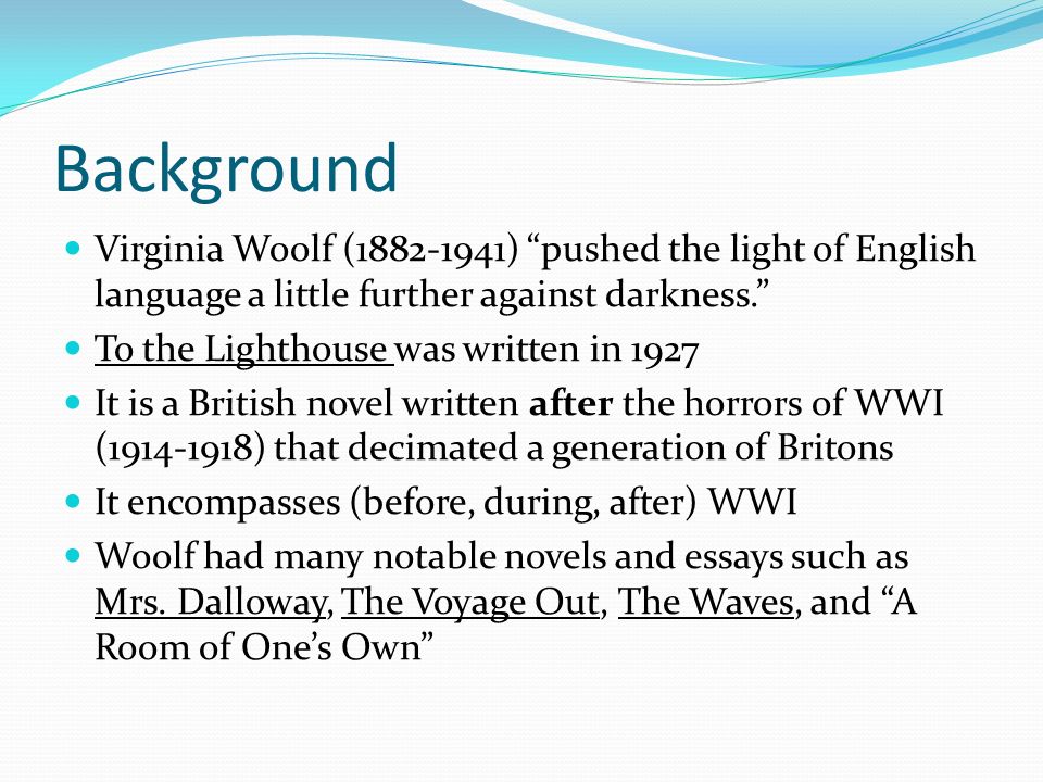 To The Lighthouse Virginia Woolf Ppt Video Online Download