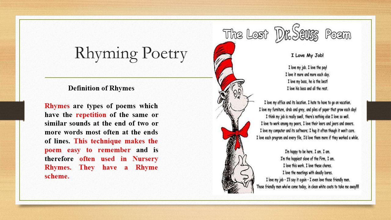 Rhyming Poetry Definition of Rhymes