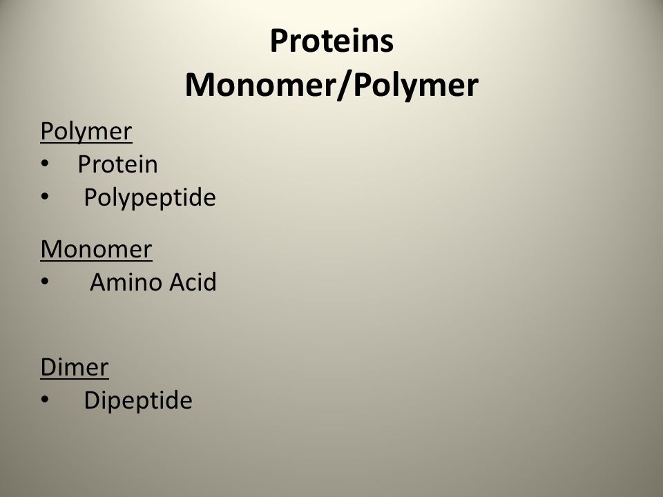 Proteins Monomer/Polymer