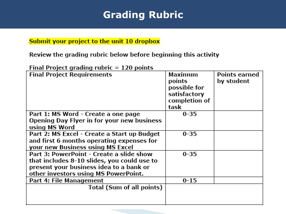 Grading Rubric 14