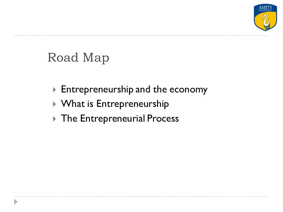 Road Map Entrepreneurship and the economy What is Entrepreneurship