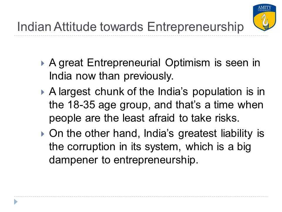 Indian Attitude towards Entrepreneurship
