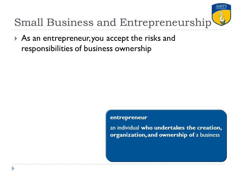 Small Business and Entrepreneurship