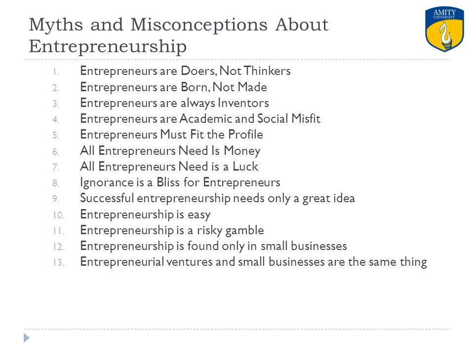 Myths and Misconceptions About Entrepreneurship