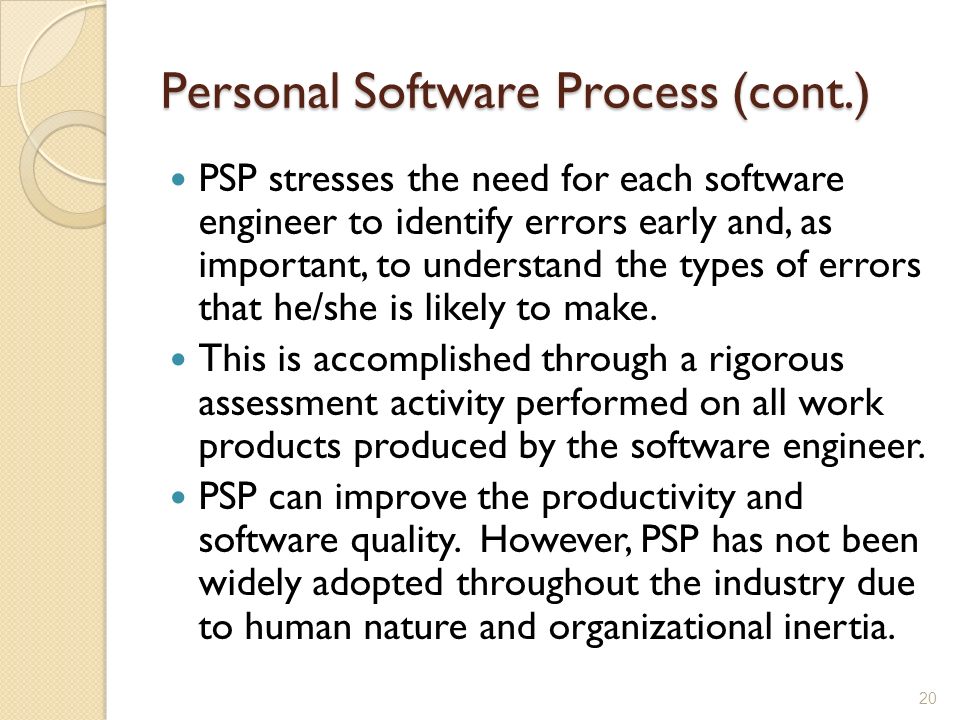 Personal Software Process (cont.)