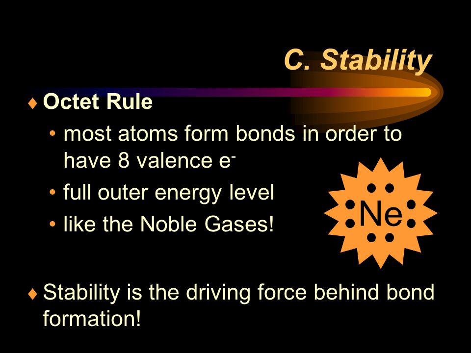 Ne C. Stability Octet Rule