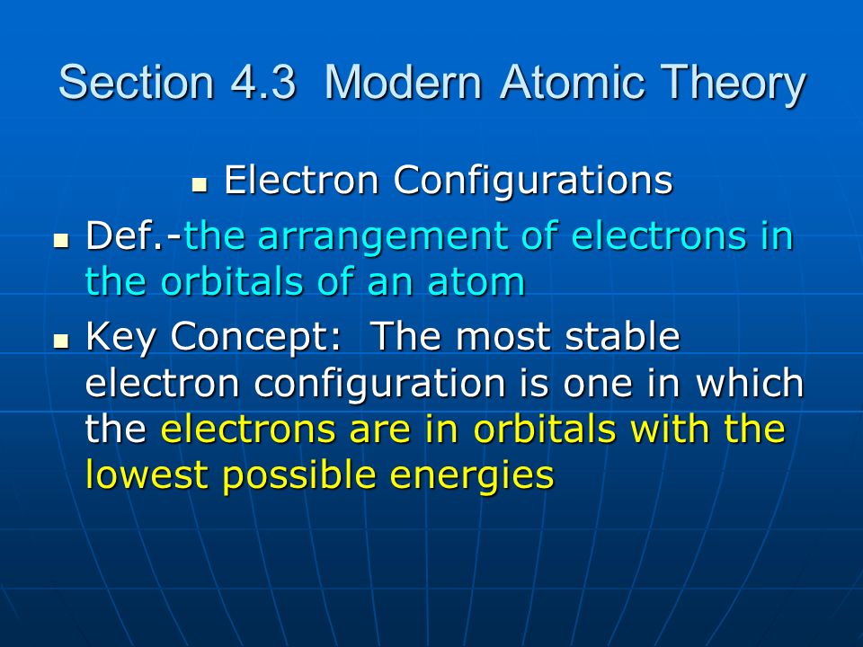 Section 4.3 Modern Atomic Theory