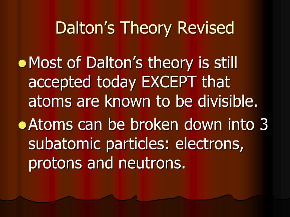 Dalton’s Theory Revised