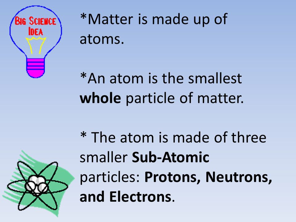 Matter is made up of atoms