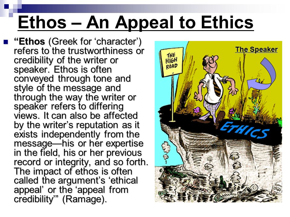 Ethos – An Appeal to Ethics