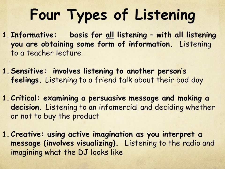 four kinds of listening