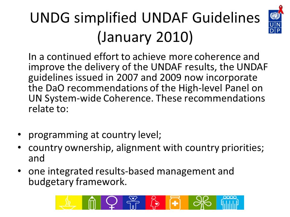 UNDG simplified UNDAF Guidelines (January 2010)
