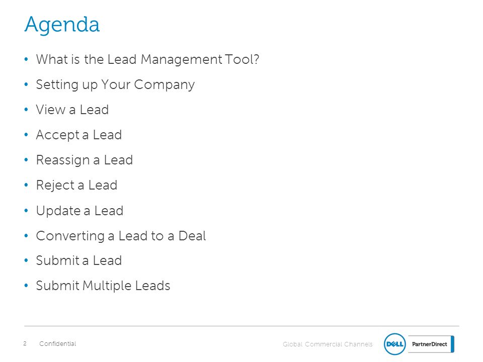Agenda What is the Lead Management Tool Setting up Your Company