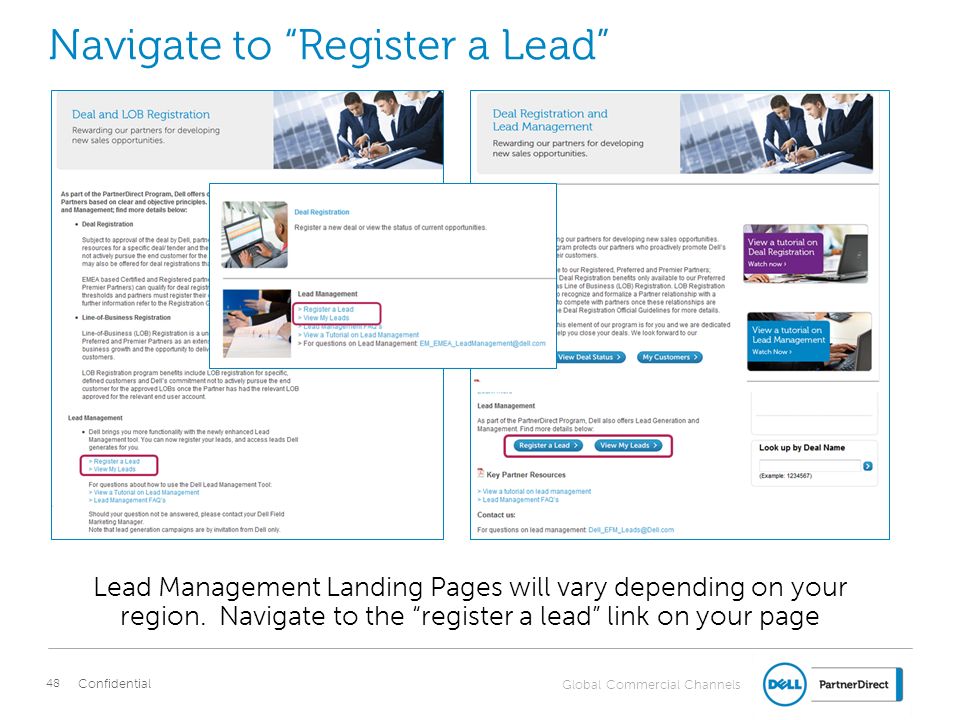 Navigate to Register a Lead