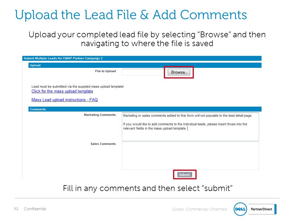 Upload the Lead File & Add Comments