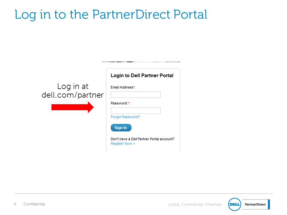 Log in to the PartnerDirect Portal