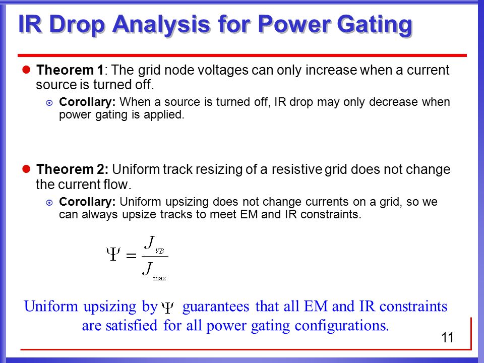 IR Drop Analysis for Power Gating