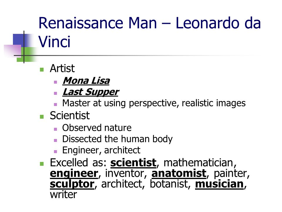 Renaissance Man – Leonardo da Vinci