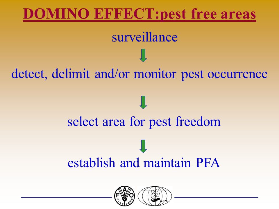 DOMINO EFFECT:pest free areas