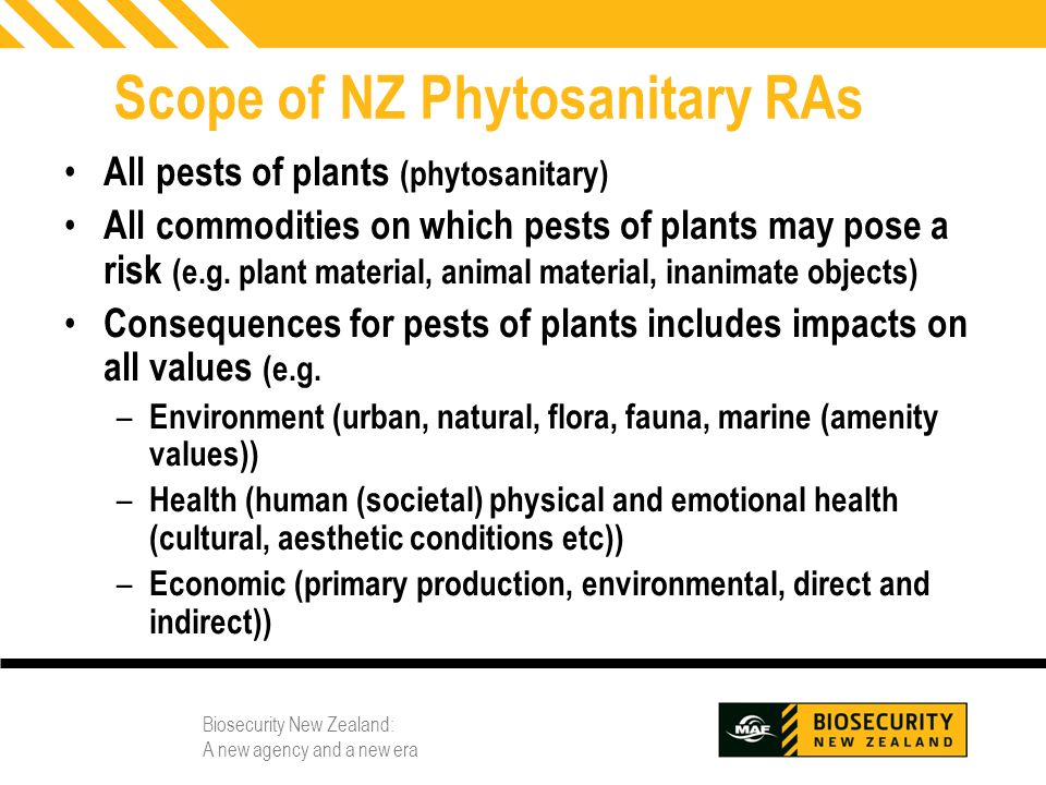 Phytosanitary Risk Analysis – the New Zealand Experience - ppt download