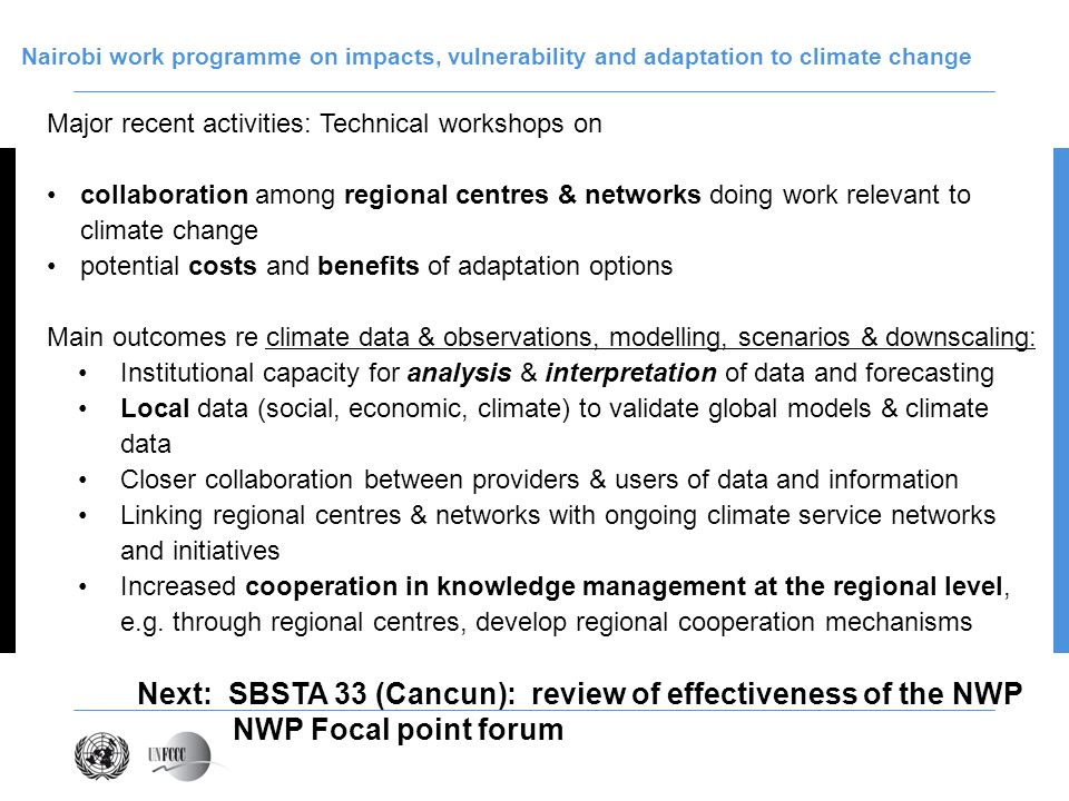 Trend of international discussions on the UNFCCC