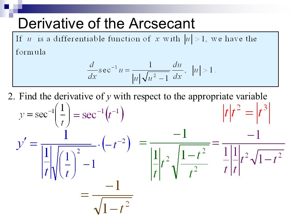 Their derivatives. Derivative function. Derivative of Arcsecant. Derivatives грамматика. Derivative of inverse function.