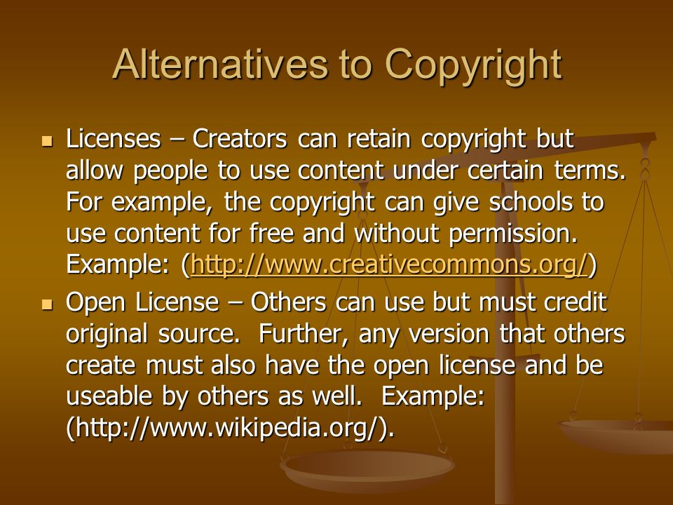 Alternatives to Copyright