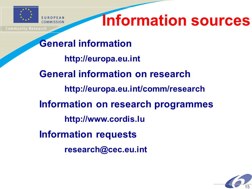 Information sources General information