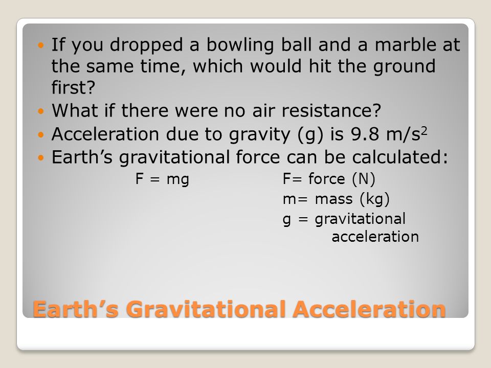 Earth’s Gravitational Acceleration
