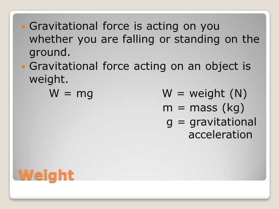 Gravitational force is acting on you whether you are falling or standing on the ground.