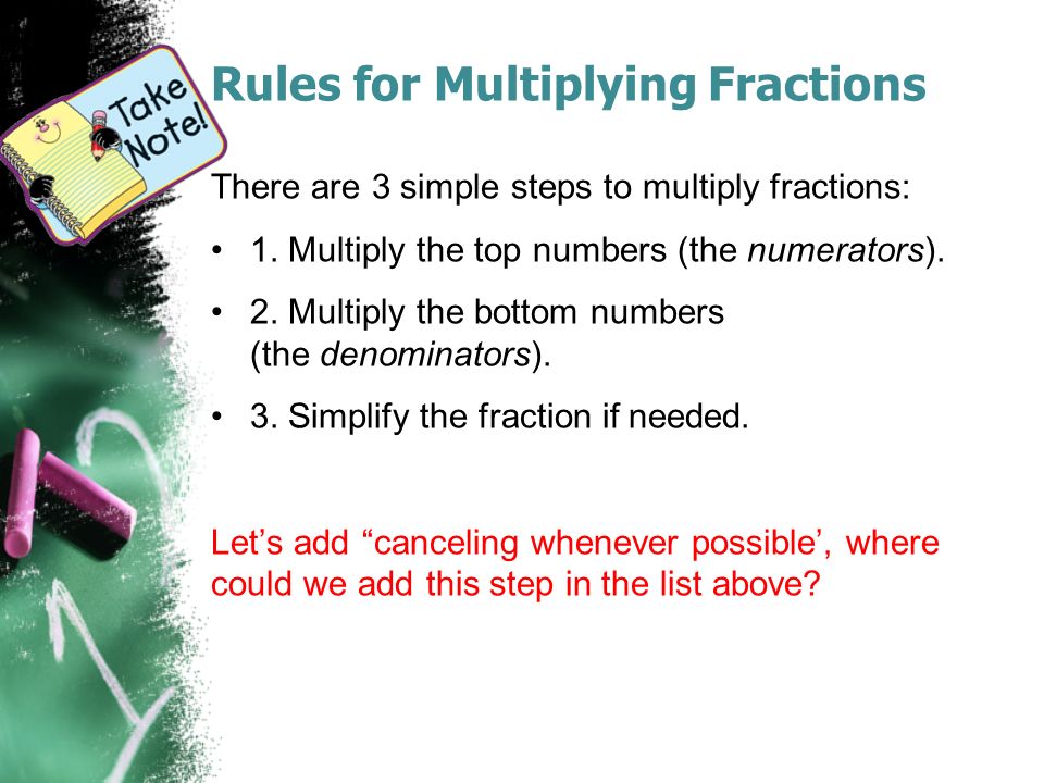 Rules for Multiplying Fractions