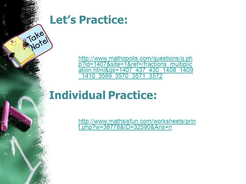 Let’s Practice: Individual Practice: