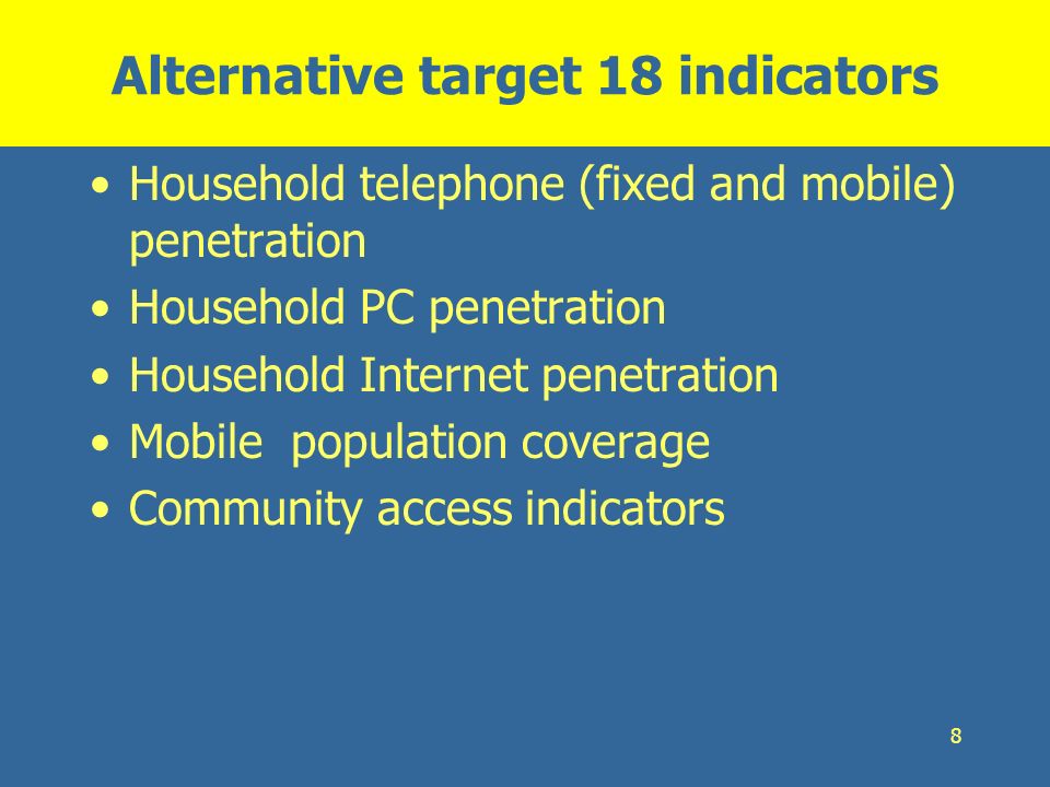 Alternative target 18 indicators