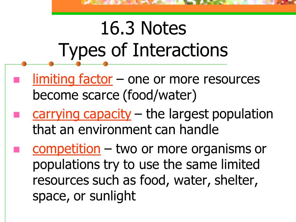 16.3 Notes Types of Interactions