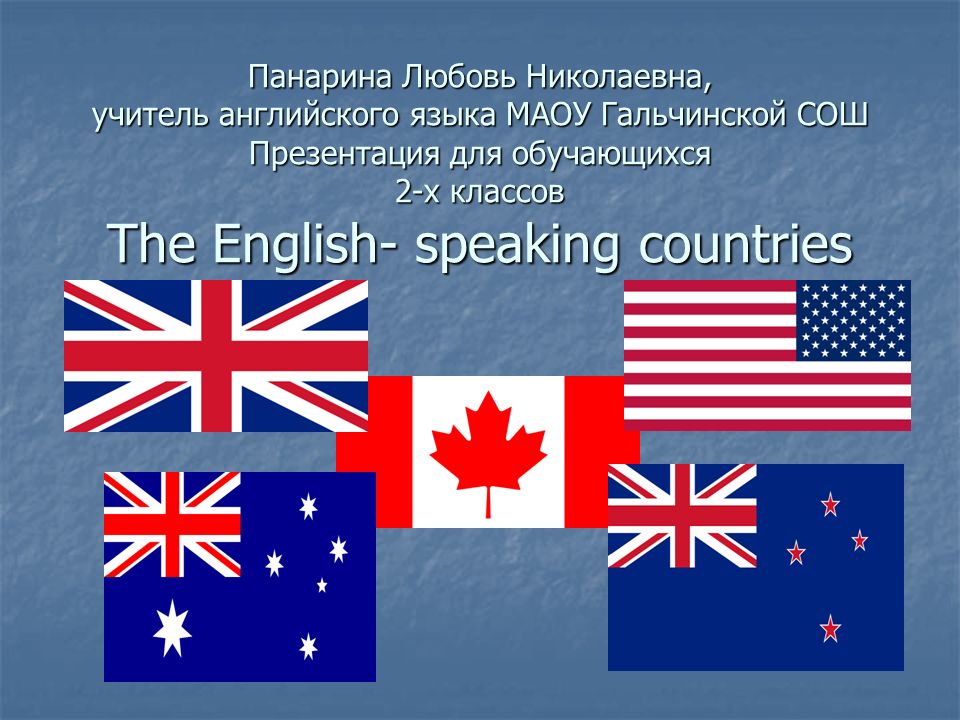 Страны изучаемого языка английский презентация. Англоговорящие страны на английском. 5 Англоговорящих стран. Флаги англоговорящих стран. Англоговорящие страны презентация.