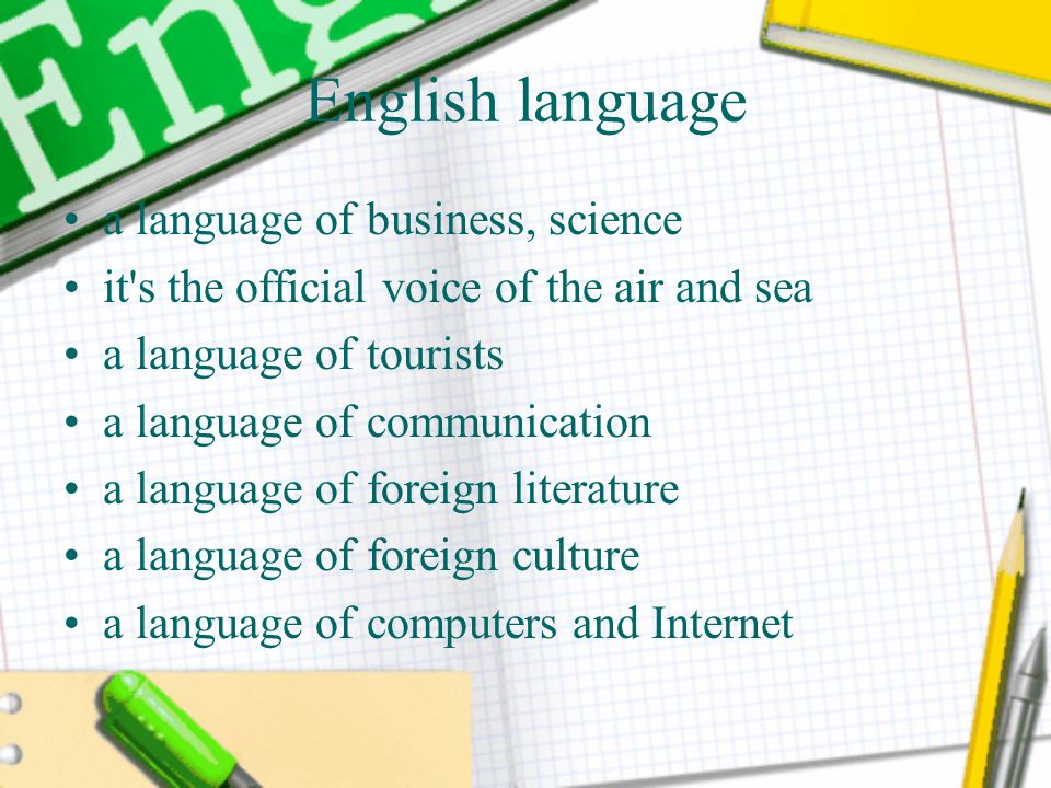 English language a language of business, science
