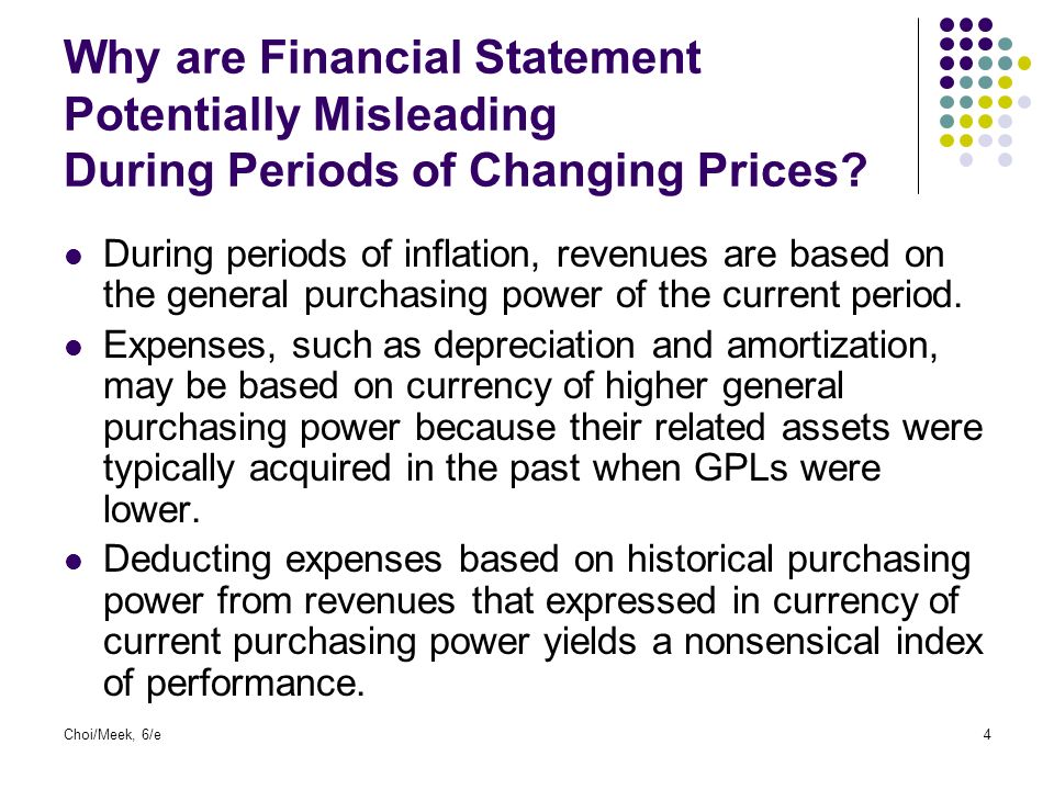 Why are Financial Statement Potentially Misleading During Periods of Changing Prices