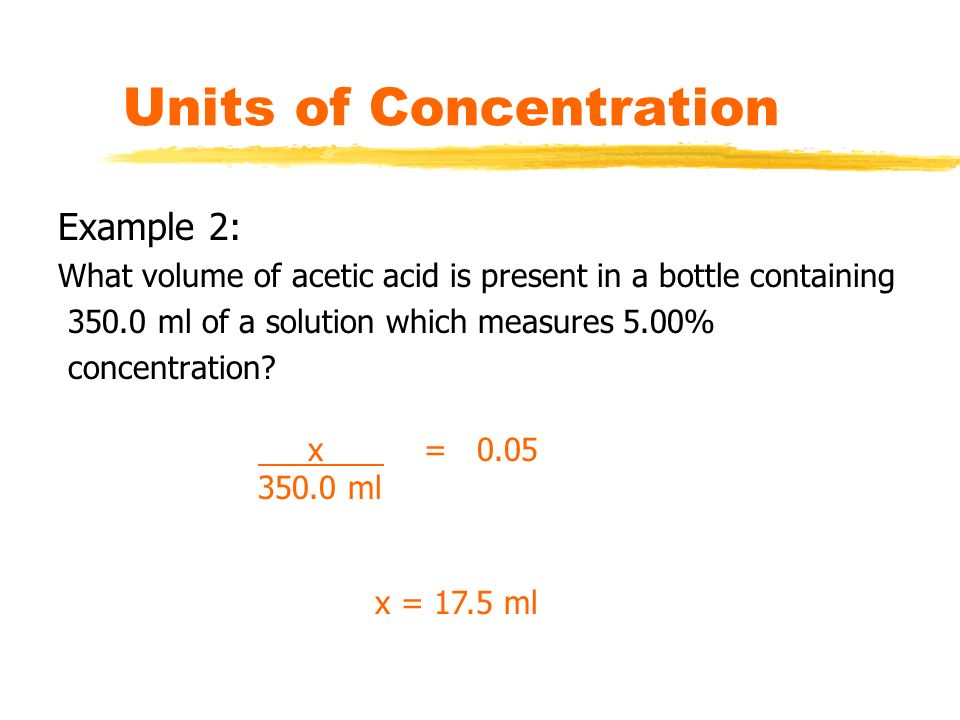 Units of Concentration