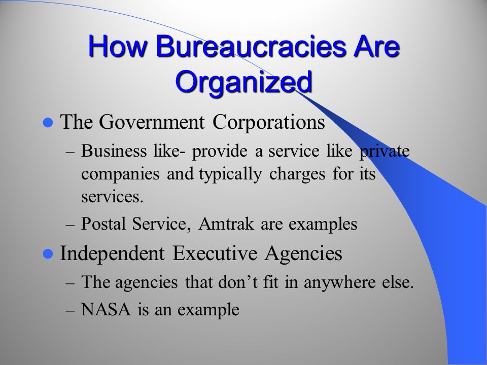 examples of bureaucracy in america