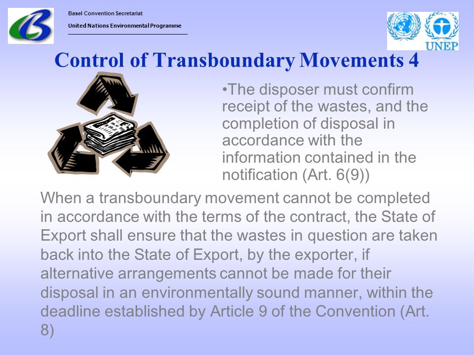 Control of Transboundary Movements 4